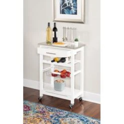 Causey Kitchen Cart White 11 Causey Kitchen Cart White -Gourmet Interiors 73a7f6c0 1284 4692 96a8 a48282d09c69