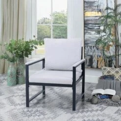 PHI VILLA Accent Living Room Lounge Sofa Chair With Metal Frame - Brown -Gourmet Interiors 73ac470c 08e2 49e7 b59e a67b6fd1b21c