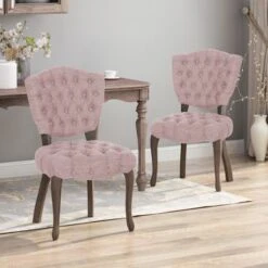 Crosswind Diamond Stitch Fabric Dining Chair By Christopher Knight Home - Charcoal/Brown Wash Finish -Gourmet Interiors 740e7b68 04aa 47f8 9000 87677524f170