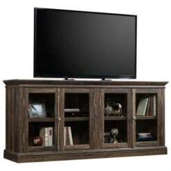 Sauder - Barrister Lane Collection TV Cabinet For Most Flat-Panel TVs Up To 80" - Iron Oak