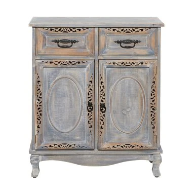 Gray Wood Intricately Carved Vintage Cabinet - Grey - Dresser 16 Gray Wood Intricately Carved Vintage Cabinet - Grey - Dresser - Image 14