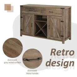 HomCom Wooden Farmhouse Sideboard Storage Buffet Cabinet - White -Gourmet Interiors 74b0a75f 8e3b 4f69 9a61 46c022e466a3