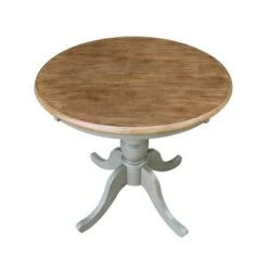 30" Round Top Pedestal Table - Hickory/Stone - Dining Height - Distressed Hickory/Stone -Gourmet Interiors 74e81e6b 1a5b 41f5 bc42 af4a9a86effb