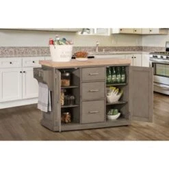 Hillsdale Brigham Kitchen Island In Gray With Wood Top - 36.25H X 48W X 18D - Portable 14 Hillsdale Brigham Kitchen Island In Gray With Wood Top - 36.25H X 48W X 18D - Portable -Gourmet Interiors 7516cb39 e8d6 4bb5 8973 885427308256