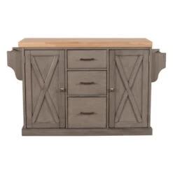 Hillsdale Brigham Kitchen Island In Gray With Wood Top - 36.25H X 48W X 18D - Portable 11 Hillsdale Brigham Kitchen Island In Gray With Wood Top - 36.25H X 48W X 18D - Portable -Gourmet Interiors 757fc923 a313 4d5b 8eba dec82c417229