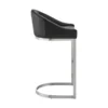 Atherik Bar Stool In Brushed Stainless Steel With Black Faux Leather -Gourmet Interiors 759736ef 7089 4208 8026 4ff6994da225