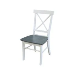 42" Dual Drop Leaf Table With 2 X-back Chairs - Set Of 3 Pieces - White/Heather Gray -Gourmet Interiors 759d3bf9 920c 4372 aa25 7d6ef455ae94