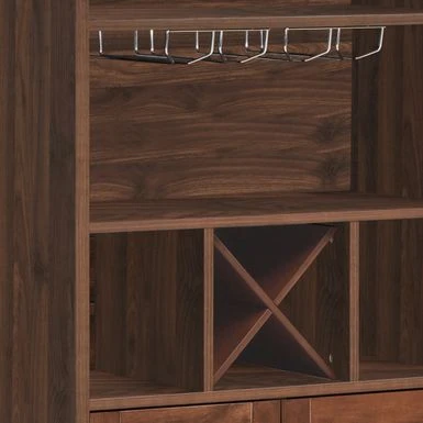 Monita Wooden 4 Bottle Wine Cabinet By Christopher Knight Home - Walnut/ Dark Brown 8 Monita Wooden 4 Bottle Wine Cabinet By Christopher Knight Home - Walnut/ Dark Brown - Image 6