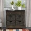 Rustic Storage Cabinet With Two Drawers And Four Classic Rattan Basket - Grey -Gourmet Interiors 763b9ded 4c90 4d0a aad0 749dfa89cd8e