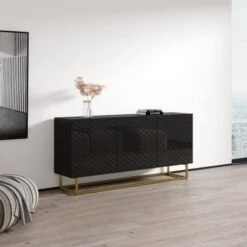 Lattice 02 63" Sideboard - Black 15 Lattice 02 63" Sideboard - Black -Gourmet Interiors 76d07840 6a4b 4f2f b15f d7e986fd676e