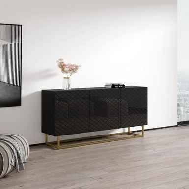 Lattice 02 63" Sideboard - Black 5 Lattice 02 63" Sideboard - Black - Image 3