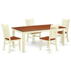 Kitchen Table Set - A Dining Table And Wood Seat Kitchen Chairs (Finish & Pieces Options) - QUWE5-BCH-W -Gourmet Interiors 777b079e 70f0 4c9e a2ed bda57f6444bc