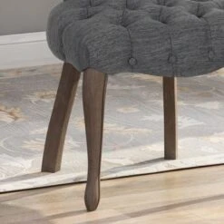 Crosswind Diamond Stitch Fabric Dining Chair By Christopher Knight Home - Charcoal/Brown Wash Finish -Gourmet Interiors 77964b77 e68c 44f5 a357 fd84800b8adc