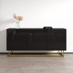 Lattice 02 63" Sideboard - Black 17 Lattice 02 63" Sideboard - Black -Gourmet Interiors 779e70d8 2ee6 4789 96b5 61664637d624