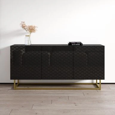 Lattice 02 63" Sideboard - Black 7 Lattice 02 63" Sideboard - Black - Image 5