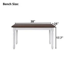 Clihome 2-Pcs Solid Wood Retro Farmhouse Kitchen Dining Benches - White 11 Clihome 2-Pcs Solid Wood Retro Farmhouse Kitchen Dining Benches - White -Gourmet Interiors 77cb8857 eddf 4c08 a2f4 5b6e9857fdec