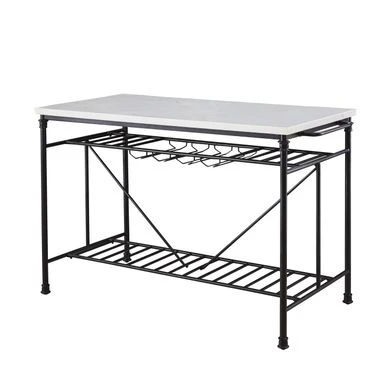 Callao Marble Tall Kitchen Island By Greyson Living - Black 6 Callao Marble Tall Kitchen Island By Greyson Living - Black - Image 4