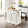 Oxford Kitchen Island With Upholstered Saddle Stools - With Seating - White - Wood -Gourmet Interiors 77e30b95 0661 4120 a8f9 e9f848152dd6