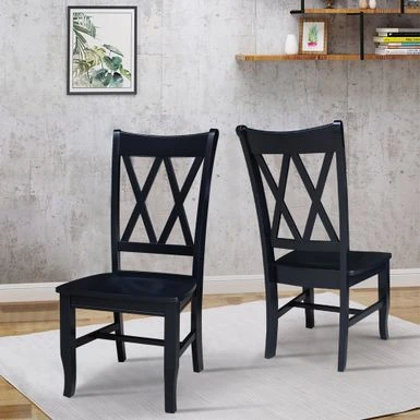 Double XX Solid Wood Chairs - Set Of Two - Black 20 Double XX Solid Wood Chairs - Set Of Two - Black - Image 18