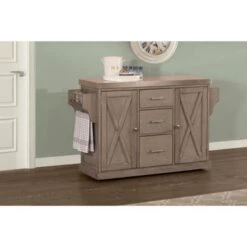 Hillsdale Brigham Kitchen Island In Gray With Stainless Steel Top - 36.25H X 48W X 18D - Portable 16 Hillsdale Brigham Kitchen Island In Gray With Stainless Steel Top - 36.25H X 48W X 18D - Portable -Gourmet Interiors 7862d1bf 97ac 44da a49d 3938db1ba235