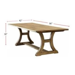 Wooden Dining Table In Rustic Oak Finish - 96 Inch Length - Rustic Oak -Gourmet Interiors 7869c50e 756b 48da bae1 3ba71cf88dca