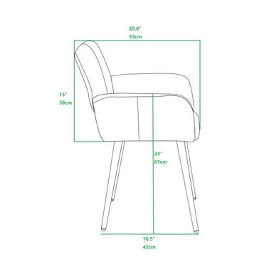 Modern Open Back Upholstered Dining Chair With Wood Legs - Green 7 Modern Open Back Upholstered Dining Chair With Wood Legs - Green - Image 5