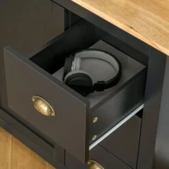 HOMCOM Modern Floor Cabinet, Storage Sideboard, Kitchen Buffet Table W/ Rubberwood Top, 3 Drawers And Cabinet - Grey 38 HOMCOM Modern Floor Cabinet, Storage Sideboard, Kitchen Buffet Table W/ Rubberwood Top, 3 Drawers And Cabinet - Grey -Gourmet Interiors 788952ea 8039 4d78 b026 1ca56453287f