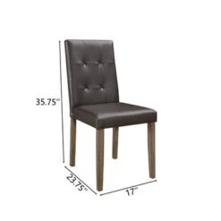 Walnut Brown Faux Leather Dining Chairs (Set Of 2) - Set Of 2 - Brown -Gourmet Interiors 7900b036 86bf 4002 ad55 19ae42826be3