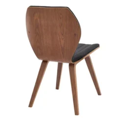 Ontario Black Faux Leather And Walnut Wood Dining Chairs - Set Of 2 -Gourmet Interiors 794d4c84 33d9 44d2 9f5f c7849efebb59