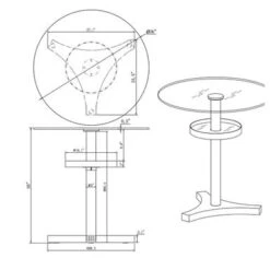 Somette 4304 Glass And Acrylic Counter Table - Silver - Silver -Gourmet Interiors 7987cbf6 edfe 4053 919b 2a537276f82b