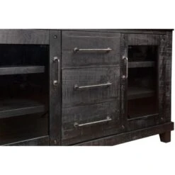 Multi Storage Wooden Sideboard With Two Glass Door Cabinets And Three Drawers, Brown -Gourmet Interiors 7a747322 c7b3 456e bbe9 a6d660921ea0