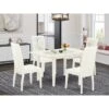 Wooden Dining Table Set - Butterfly Leaf Kitchen Dining Table And Dining Chairs (Color, Pieces & Seat Type Options) - NOIP5-LWH-W -Gourmet Interiors 7aa7475a f501 466f 96e8 8f7dad577889