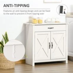 HOMCOM 32" Farmhouse Barn Door Style Sideboard Cabinet,Buffet Storage Cabinet Coffee Bar For Living Room Or Entryway - Natural 36 HOMCOM 32" Farmhouse Barn Door Style Sideboard Cabinet,Buffet Storage Cabinet Coffee Bar For Living Room Or Entryway - Natural -Gourmet Interiors 7adc9e62 b810 4fea aa61 8c072fa18fc0