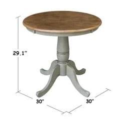 30" Round Top Pedestal Table - Hickory/Stone - Dining Height - Distressed Hickory/Stone -Gourmet Interiors 7b0725ae 2657 4907 871c 61dbd4df404a
