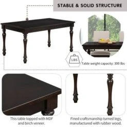 Nestfair 6-Piece Wood Dining Table Set With 4 Upholstered Chairs And Bench - Grey -Gourmet Interiors 7b32bc01 fed9 47b2 bd47 b35b33b47413