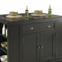 The Gray Barn Firebranch 3-pc. Distressed Black Kitchen Island Set - With Seating - Black - Granite -Gourmet Interiors 7ba7190a b1c7 47e1 a807 09f3e1d46af7
