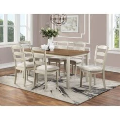 West Lake 66" 7-pc. Dining Table Set - Antique Natural Top -Gourmet Interiors 7be3863b ed65 4d5c 8cf8 6c9e35bafd38