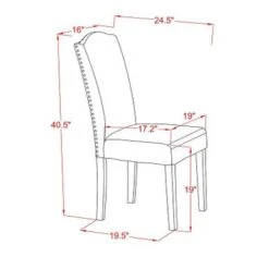 Wood Dinette Set - Butterfly Leaf Dining Table And Nail Head Parsons Dining Room Chairs (Color, Upholstered & Pieces Options) - NOEN5-LWH-78 -Gourmet Interiors 7bec504f ea5e 4480 9868 8fa75987c5f0