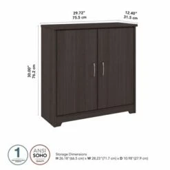Cabot Small Entryway Cabinet With Doors By Bush Furniture - Heather Gray -Gourmet Interiors 7c0f2824 f2a5 4401 8d79 0a315d862a7b