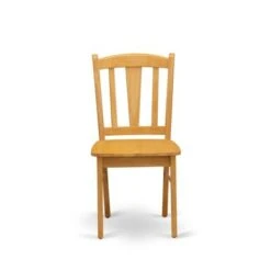 Dining Set- Butterfly Leaf Rectangular Table- Wooden Chairs With Wooden Seat And Slatted Chair Back (Color & Pieces Options) - NFDL5-OAK-W -Gourmet Interiors 7c284248 76a3 43be 9539 c59870a2b781