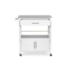 Chestley Kitchen Cart With Granite Top White -Gourmet Interiors 7cbf7da8 1162 450a 828d 653596cd148c