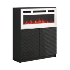 Carla 01 WH-EF Electric Fireplace Sideboard - Black