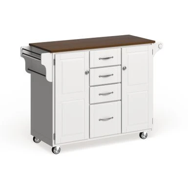 Copper Grove Pinehurst Island White Finish Cart - Kitchen Cart - Wood 6 Copper Grove Pinehurst Island White Finish Cart - Kitchen Cart - Wood - Image 4