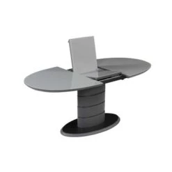 Somette Kenya Extendable Dining Table With Art Deco Stripe Base - Black -Gourmet Interiors 7d77be32 4d4c 4a34 9221 ef2bade2ab42