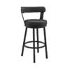 Kobe 30" Bar Height Swivel Bar Stool In Black Finish And Black Faux Leather -Gourmet Interiors 7d9af2ab 73a2 4170 b1c5 7784d465ef32