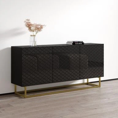 Lattice 02 63" Sideboard - Black 4 Lattice 02 63" Sideboard - Black - Image 2