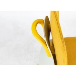 Big Backrest Metal Foot Polyester Upholstered Seat Comfortable Design Style Dining Chair(2 Pieces) - Yellow -Gourmet Interiors 7dedacd2 c694 4251 998b 86c123c4b833