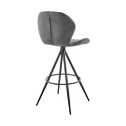 Catalina 30" Bar Height Bar Stool In Charcoal Fabric And Black Finish -Gourmet Interiors 7e4a0eb5 53bb 4fcc 9638 342912028193