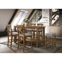 ACME Martha II Counter Height Table In Weathered Oak -Gourmet Interiors 7e5f626b 5179 4917 bce6 750aa3d6303d