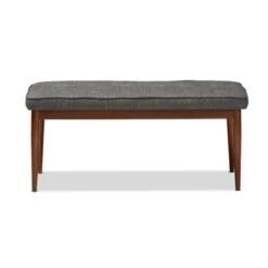 Baxton Studio Mid-Century Modern Fabric Upholstered Dining Bench - Light Gray -Gourmet Interiors 7e65b104 aaba 48e9 a751 7b65ff4f302f